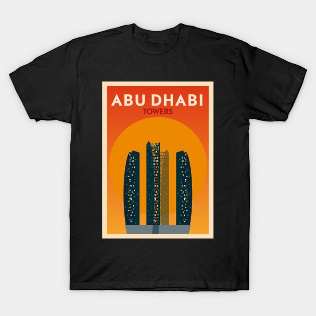 Abu Dhabi design poster T-Shirt by kursatunsal